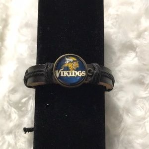 Vikings leather adjustable bracelet